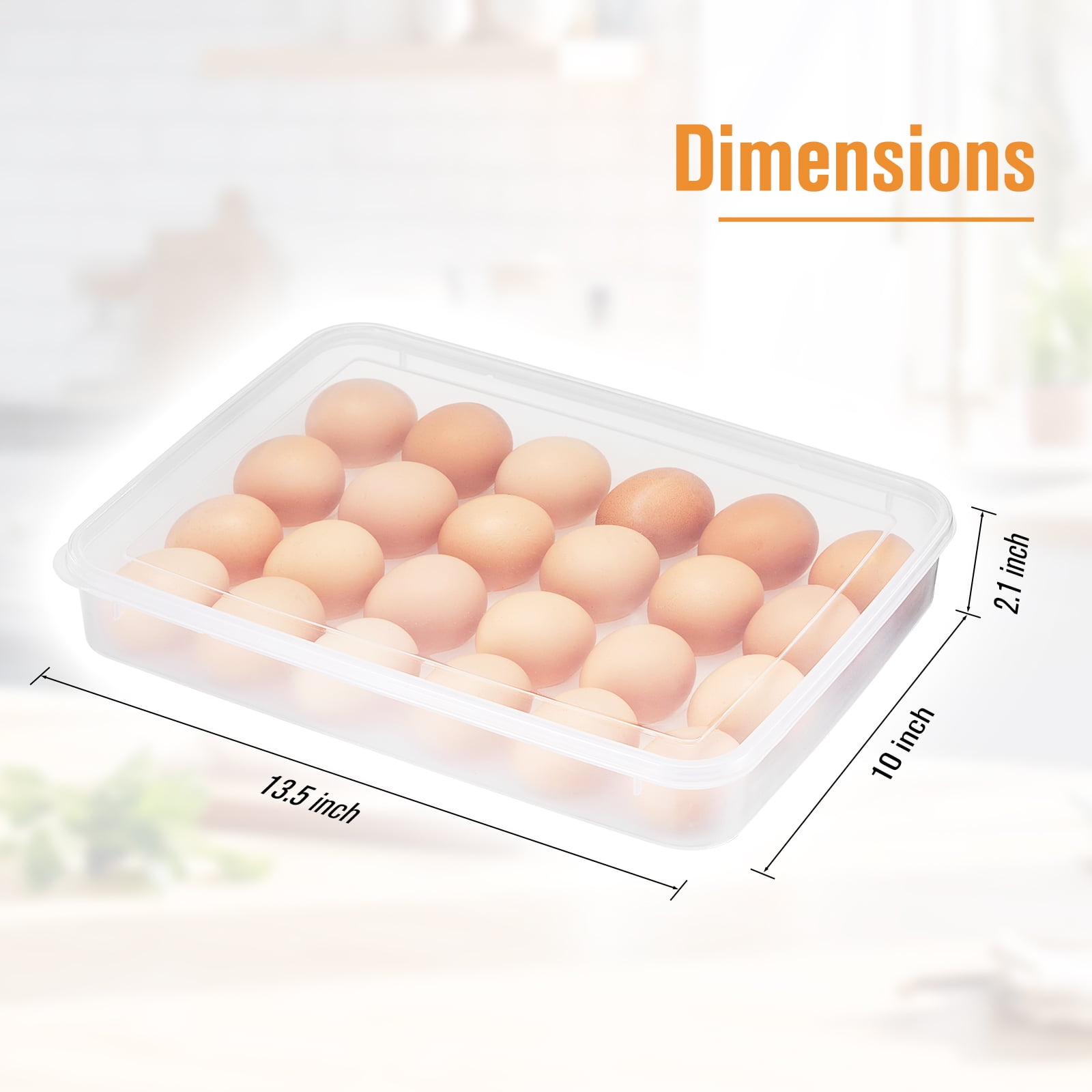 Sorbus Clear Egg Containers with Lids - Stackable Deviled Egg Carrier Tray, set of 2 (Holds 48 Eggs)