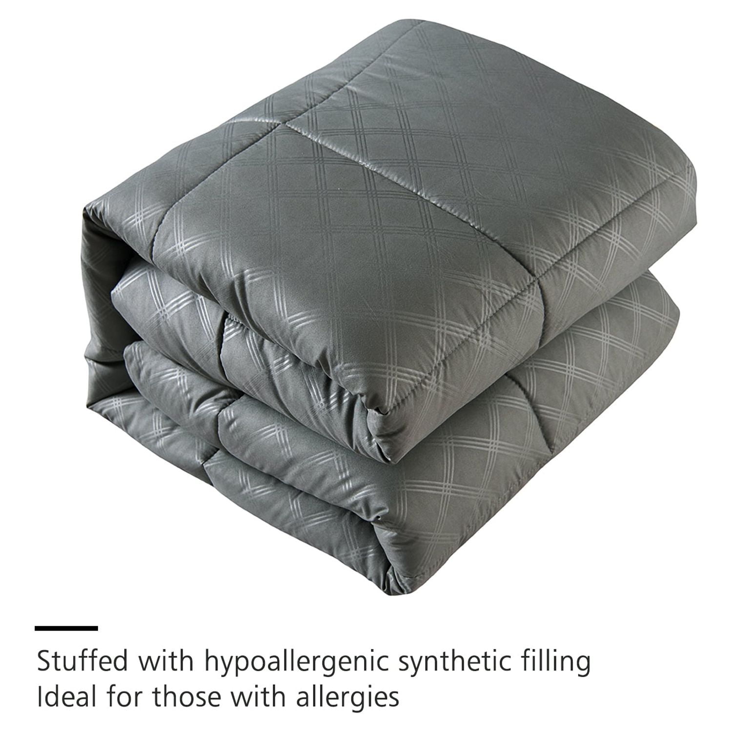 JML Gray Queen Comforter Set - 10 Pieces Bedding Set Bed in a Bag with Comforters, Sheets, Bed Skirt, Decorative Pillows, Pillowcases & Shams