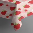 thumbnail image 3 of Red Strawberry Plants Fruit Dot Pink Pattern Rectangle Tablecloth 60"x84",Waterproof Polyester Rectangle Table Cloth, Wipeable Spillproof Polyester Tablecloth for Dining, Camping, Indoor and Outdoor, 3 of 5