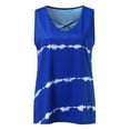 thumbnail image 4 of YWDJ Tank Top for Women Trendy Woman Fashion Summer Casual O-Neck Sleeveless Stripe Print Tops Vest BlouseBlueXXL, 4 of 6