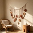 thumbnail image 5 of Ranliy Macrame Wall Hanging,Leaves Woven Tapestry, Feather Handmade Tassels Boho Wall Decor,Leaves Art Decorations for Nursery Bedroom Living Room Apartment Home Backdrop, Brown, 5 of 8