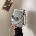thumbnail image 3 of Bolso Bandolera Pequeño Cuero PU Sólido para Mujer Bolso Mano para (plata), 3 of 9