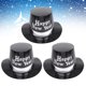 thumbnail image 2 of 3 sombreros de papel con letras de Feliz Año Nuevo para fiestas, tocados creativos, decoraciones para fiestas de cosplay (letra blanca), 2 of 7