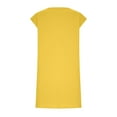 thumbnail image 5 of ZZwxWA Summer Dresses for Women Casual Loose Soft Cotton Linen Tshirt Short Dresses Short Sleeve Round Neck Solid Mini Sun Dress Yellow M, 5 of 6