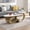 Gold White, variant on YWEN Luxury Nesting Coffee Table Set with Golden Base Modern Faux Marble Living Room Table Set of 2 Include Oval Coffee Table and End Table for Living Room Bedroom