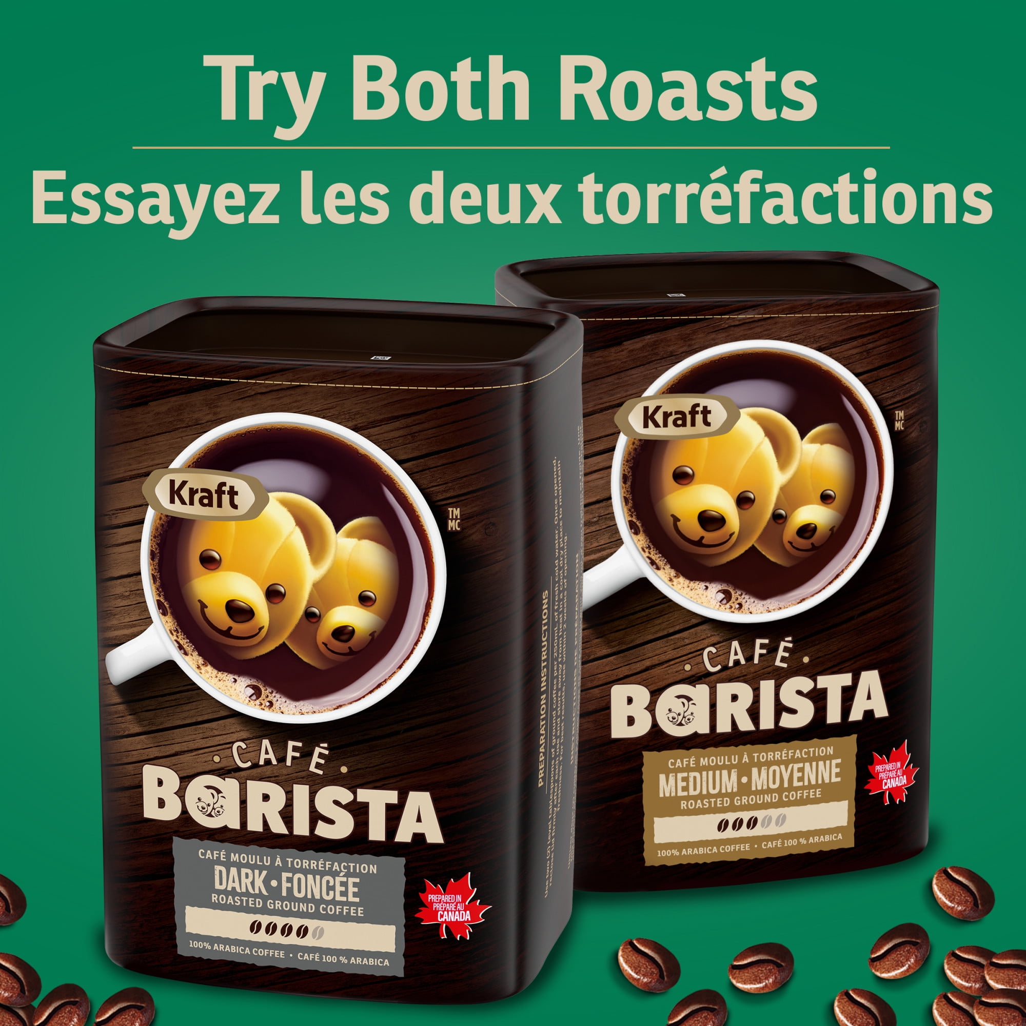 Café Barista Kraft, café moulu à torréfaction foncée, boîte de 875 g