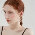 thumbnail image 4 of Dainty Music Note Asymmetrical Dangle Hook Earrings for Women Crystal CZ G Clef Musical Drop Fake Huggie Hoops Earring, 4 of 6