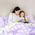 thumbnail image 5 of Erosebridal Cute Princess Bowknot 7pcs Bedding Comforter Set For Kids,Purple Letter K Initial Kids Queen Bedding Sets,Colorful Stars Reversible, 5 of 7