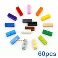 thumbnail image 2 of 60pcs DIY Building Blocks Thick Figures Bricks 1x3 Dots Educational Creative Size Compatible With 3622 Plastic Toys for Children Green 60pcs, 2 of 6