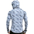 thumbnail image 5 of Men's Shark Print Fishing Hoodie, Long Sleeve UPF 50+ Sun Protection Shirt with Built-in Face Mask and Thumbholes Dark Gray XXXL, 5 of 9
