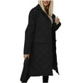 thumbnail image 4 of HTNBO Women's Mid-Long Quilted Wrap Coat Hooded Long Sleeve Puffer Jacket Winter Warm Padded Down Coats Elegant Outerwear, 4 of 5