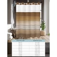 thumbnail image 6 of No Hook Cloth Fabric Shower Curtain with Snap in Liner, Brown Beige Waterproof Shower Curtains Set with See Through Top Window, Farmhouse Vintage Gradient Wooden Grain Bath Curtains Shower 72"x72", 6 of 6