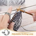 thumbnail image 3 of 2pcs Knit Crochet Loop Ring Adjustable Crochet Finger Ring Tension Open Ring Yarn Guide Finger Clip Hook Thimble, 3 of 5