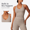 thumbnail image 6 of Feekit 2 Piece Workout Sets for Women, Scoop Neck Backless Criss Cross Yoga Outfit with Built-in Bra, High Stretch Quick Dry Athletic Set for Gym Running, 6 of 9