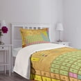 thumbnail image 3 of Ambesonne Periodic Table Quilted Bedspread Set 2 Pcs, Colorful Squared, Twin Size, Multicolor, 3 of 5