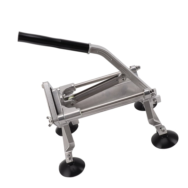 French Fry Cutter, Save Effort Easy Cleaning Stainless Steel Manual Long Handle Professional Potato Chipper For Onions For Cucumbers For Commercial Use
