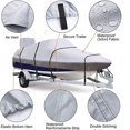 thumbnail image 3 of Cubierta portátil impermeable para barco, resistente al agua, de 570 x 300 cm, tela Oxford gris impermeable y duradera, para yate, barco de pesca, tricasco (16-18FT-V), 3 of 5