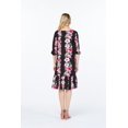 thumbnail image 3 of Hawaiian Manches 3/4 Sirène Robe Tunique L Rose Noir Hibiscus Vigne, 3 of 5
