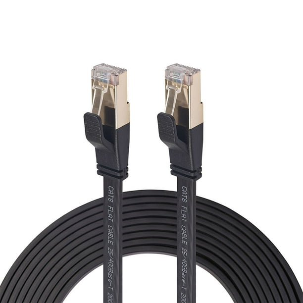 XWSHYW Aparatos Electrónicos Cable Rojo Plano Doble Blindaje Rj45 de 8 Núcleos Cable de Internet Alta Velocidad