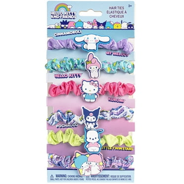 6 Pack Scrunchie Hair Tie Set, Sanrio Hello Kitty and Friends