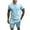 Light Blue, variant on Meitianfacai Short Sets Men 2 Piece Outfits Men Casual Solid Turndown Zip Pullover Sports Short Sleeve Suit Summer Outfits Navy