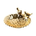 thumbnail image 1 of Bandeja Circular de Cerámica de 5 Pulgadas para Baratijas Yinane con 2 Estatuas de Pájaros Dorado, 1 of 8