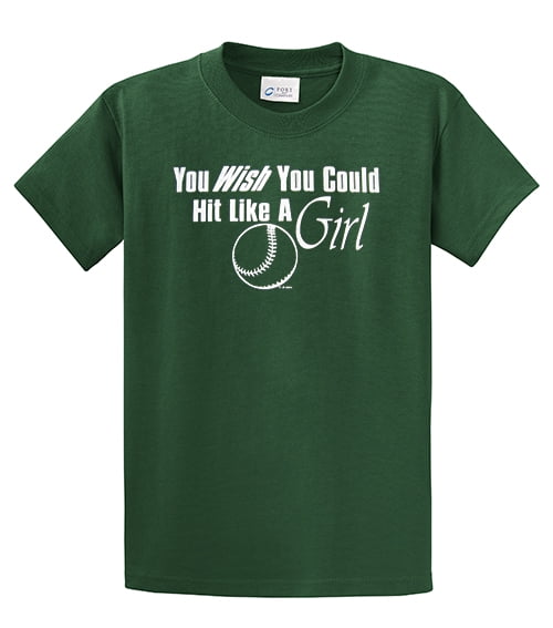 Softball Short Sleeve T-shirt Wish You Could Hit Like A Girl Funny Girls Fast - Picture 29 of 90