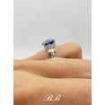 thumbnail image 3 of 10x8mm Lab Created Ceylon Blue Sapphire, Oval Cut, SeaShell Ocean Themed Ring, Sterling Silver,, 3 of 4