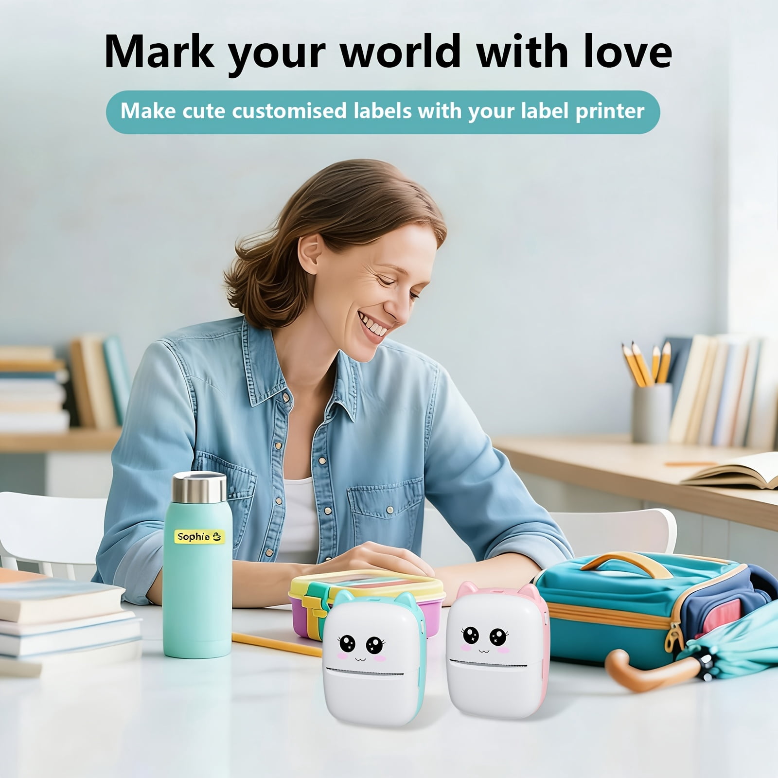 Portable Label Maker: Handheld Sticker Printer for Home, Office & Address Labels with Built-in Templates