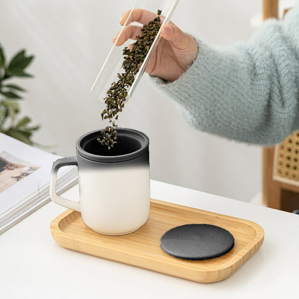 Aparatos de cocina, Accesorios de cocina, Utensilios de cocina, Utensilios de cocina, Taza de cerámica con tapa y filtro, Taza de cerámica para negocios, Taza de oficina, Taza de cerámica, Taza de cer