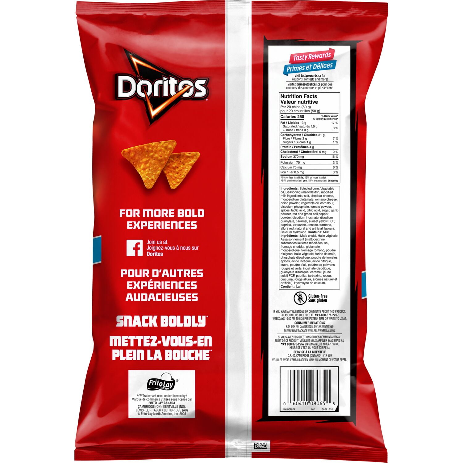 Doritos Nacho Cheese flavoured Tortilla Chips Value Size, 400 g.