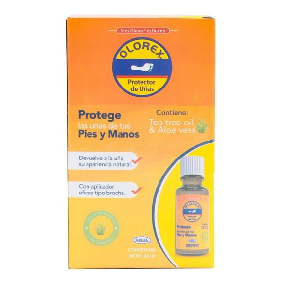 Protector de uñas Olorex con aplicador de brocha tea tree y aloe vera 20 ml