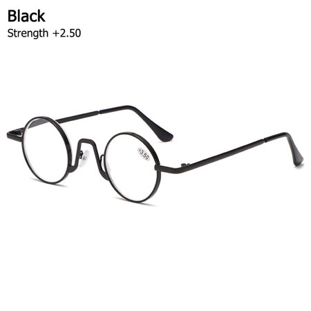 Fashion Classic Anti-fatigue Metal Computer Grade Glasses Anti Blue Light Presbyopic Glasses Reading Glasses BLACK STRENGTH +2.50
