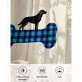 thumbnail image 6 of Sheer Curtains 63 Inch Length, Blue Black Buffalo Checkered Semi Sheer Curtains Light Filtering Window Treatment, Bones Cute Dogs Pets Privacy Voile Drapes for Living Room Bedroom 52x63 Inch, 6 of 7