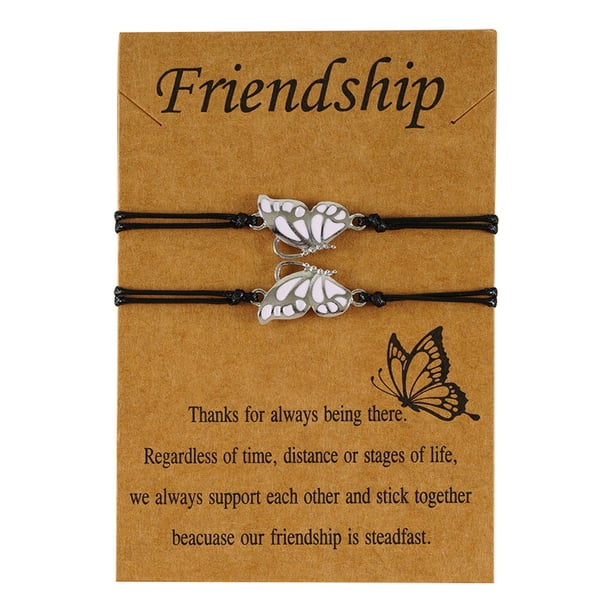 Esmalte Pulsera Tejida Pareja Amistad Tarjeta Pulsera Mejor Amigo Pulsera Ajustable Joyería para Mujeres Hombres
