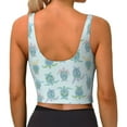 thumbnail image 3 of Fotbe Sea Turtle Pattern Womens' Sports Bra Longline Wirefree Padded with Medium Support Sports Moisture-Wicking Workou Vest,Tank Top-X-Large, 3 of 9