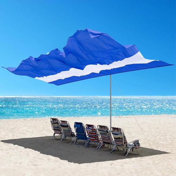 Portable Beach Shade for 6 People, Self-adjusts As The Wind Shifts, Foldable Beach Tent,Sun Shelters, Simple and Fast Sets up, Shelter for Outdoor Beach, Fights 20 Mph Winds