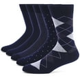 thumbnail image 2 of 5 Pairs Mens Dress Socks Plus large Size，High Quality Combed Cotton Crew Socks，Black Cool Argyle Breathable Casual Socks for men (JC113-1,US(8-13.5)EUR(41-48)), 2 of 7