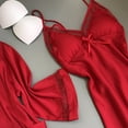 thumbnail image 6 of Satin Silk Two Piece Underwear for Women Underwear Sleepwear Robes Pajama Set, 6 of 6