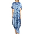 thumbnail image 2 of Sakkas Nalani Womens Flowy Caftan Tie Dye Summer Dress Cover up Relax Fit - Blue - One Size Regular, 2 of 5