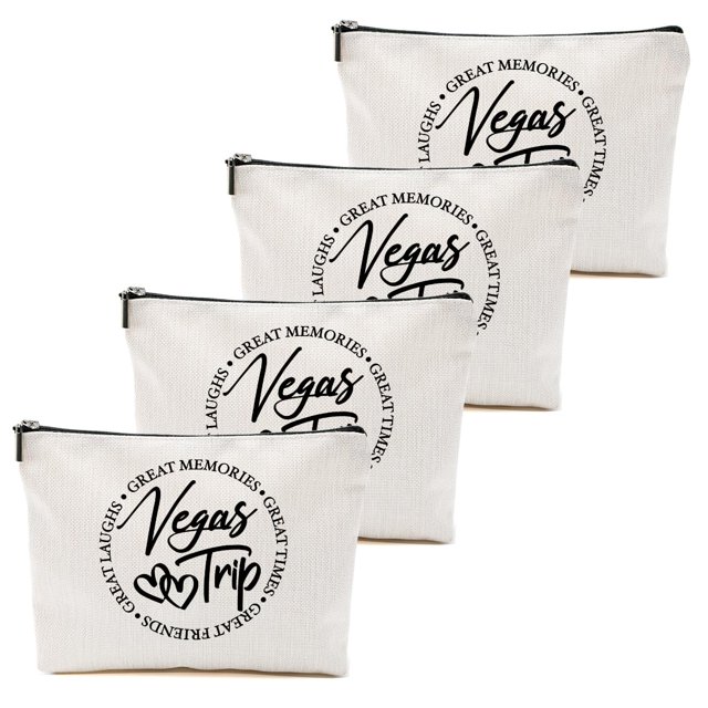 Bolsa de cosméticos BQXH Vegas Trip 9,6 x 7,1 x 0,5 cm, 4 unidades