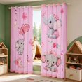 thumbnail image 2 of Erosebridal Elephant Blackout Curtains for Girls, Pink Butterflies Curtains Pack of 2 (42x84 Each), 2 of 6