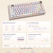 AULA Hi75 81-Key Portable Wired Mechanical Gaming Keyboard, RGB, Rotating Button, Mini Compact Design, Original Switches