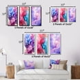 thumbnail image 4 of Designart "Red Blue Ink Waves Pure Abstraction III" Abstract Liquid Ink Framed Wall Art Set Of 3 - Purple Modern Frame Gallery Set For Office Decor, 4 of 6