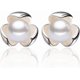 thumbnail image 1 of Sterling Silver Stud Earrings Lucky Clover Flower Stud Earrings Pearl Shampoo Agate Stud Earrings Unique Jewelry Gifts for Women and Girls (Pearl) pea, 1 of 2