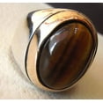 thumbnail image 3 of Tiger Eye Mens Ring, Natural Tiger Eye Ring, Birthstone Ring, Silver Jewelry, 925 Silver Ring, Birthday Gift, Heavy Mens Ring, Arabic Design, Ottoman Style Ring, Christmas, Turkey Mens Signet Ring, 3 of 4