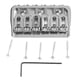 thumbnail image 2 of Puente fijo para guitarra eléctrica, reemplazo de puente fijo para guitarra profesional ajustable de Metal, plateado con tornillos plateados, 2 of 14