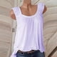 thumbnail image 2 of Camiseta sin espalda Camisetas sin mangas para mujer, chaleco con estampado floral oscilante, camisetas de cuello redondo, blusas informales sin mangas (Purple, XXL), 2 of 3