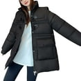 thumbnail image 4 of Wensltd Women Stand Collar Quilted Jacket Comfortable Winter Padded Jacket Warm Thicken Outerwear Coats for Winter, 4 of 8