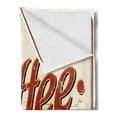 thumbnail image 2 of Retro Soft Flannel Fleece Blanket, Tin Rusty Faded Fresh Brewed Coffee Print from Old Days Fifties Style Art Work, Cozy Plush for Indoor and Outdoor Use, 50" x 70", Cream Red Orange, by Ambesonne, 2 of 5